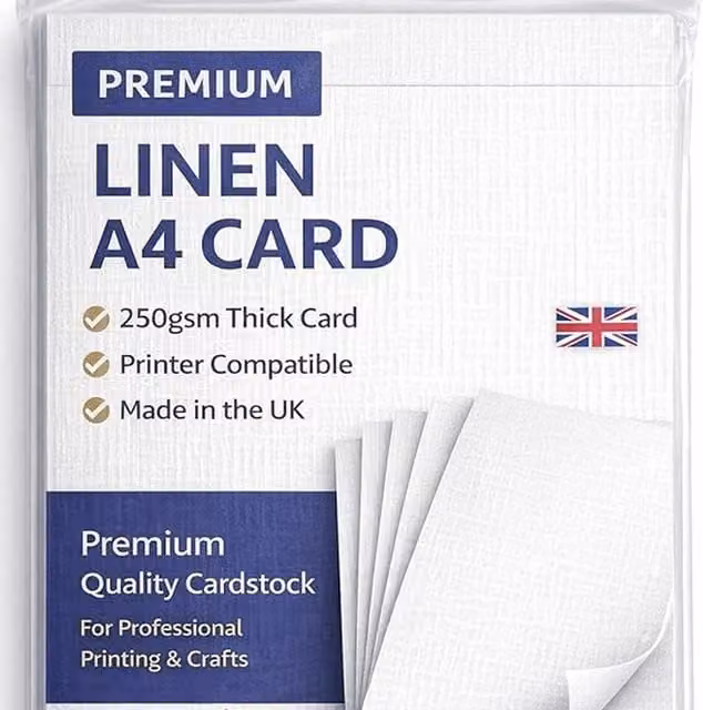 Syntego Pack of 200 A4 White Linen Silkweave Textured Matte Construction Paper