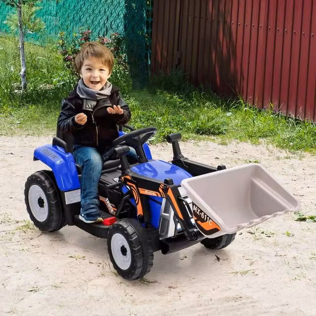 Costway Kids Ride on Excavator Loader Digger in Blue