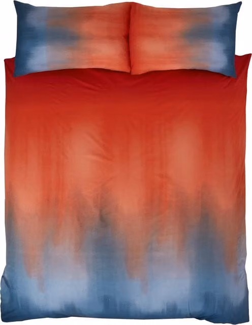 Rapport Home Modern Graphic Ombre Design Duvet Set in Orange and Multicolour, W: 180 cm x L: 200 cm