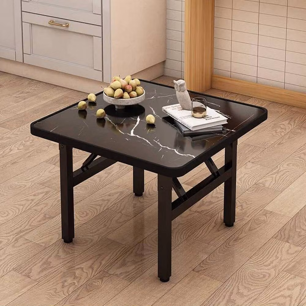 FORGEVIO Black Marble Effect Coffee Table with Folding Top, W/D/H: 60 x 60 x 50 cm – 2