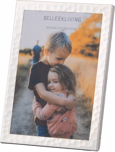 Belleek Living Ore Rectangular Silver Metal Tabletop Picture Frame – 1