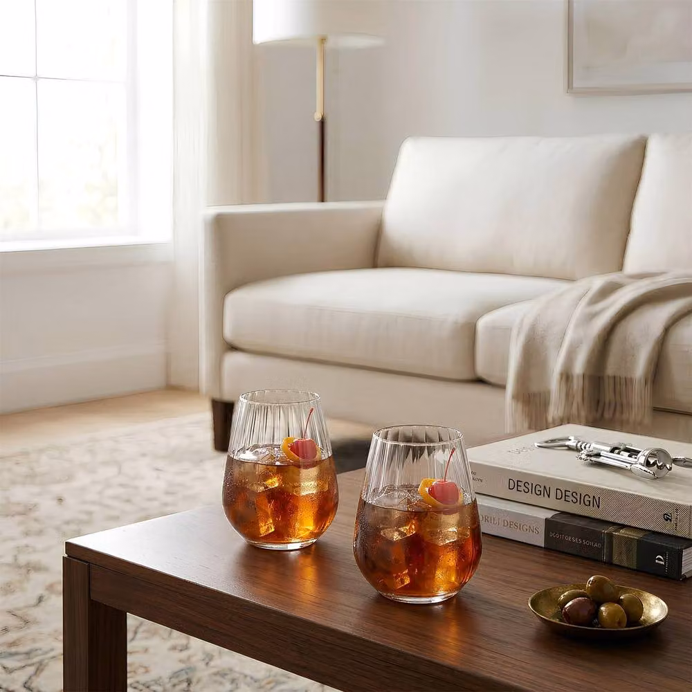 Argon Tableware Kensington Optic Lead-Free Crystal Tumbler Glasses, 460ml, Pack of 6, Transparent – 3