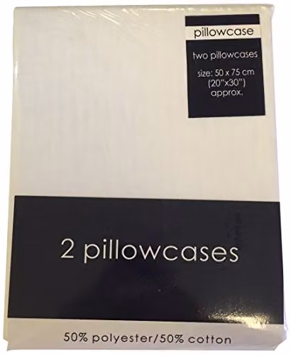 Rapport Home Polycotton Housewife Pillowcase Pair in White, W/H: 70 x 50 cm – 2
