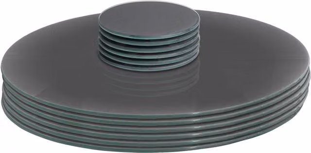 Harbour Housewares 12pc Grey Glass Placemats and Coasters Set, Diameter: 30 cm – 3
