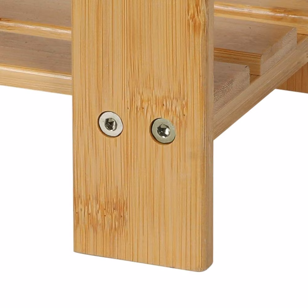 Levede Bamboo Stool and Footrest in Natural for Bathroom, Kitchen or Hallway – 4