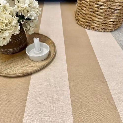 Belgravia Decor Carmella Stripe Textured Heavyweight Vinyl Wallpaper in Sand – 2