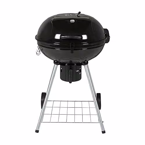 Vaggan Black Charcoal Kettle Barbecue with Lid, Diameter: 56 cm, Height: 85 cm