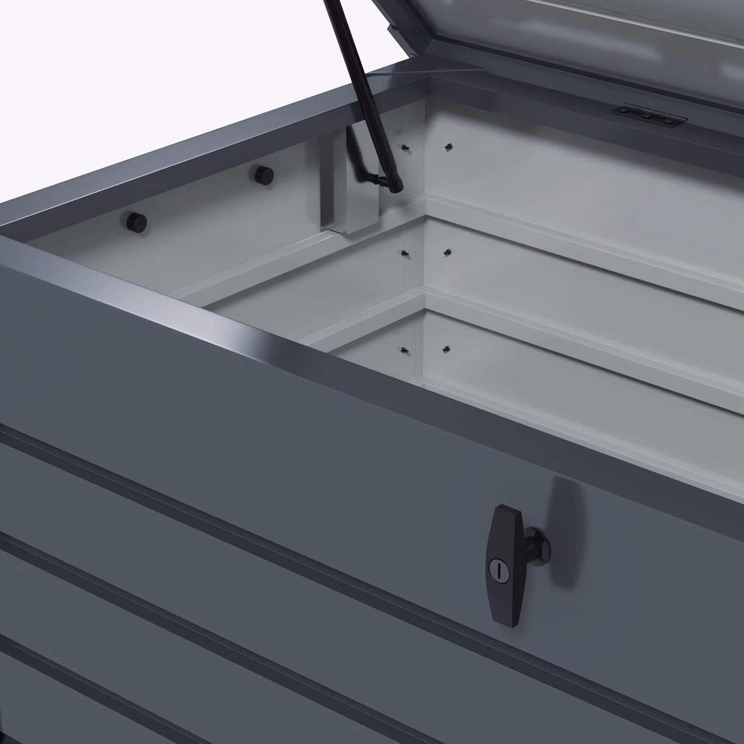Outsunny 331L Waterproof Garden Storage Box with Wheels in Dark Grey – 7