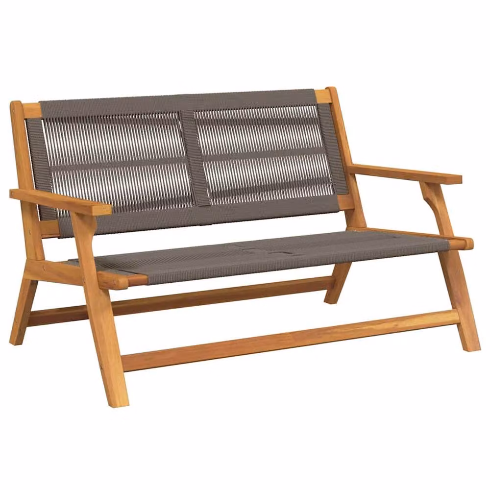 Berkfield Home Modern Acacia Wood Garden Bench in Grey and Brown, W/D/H: 122 x 76 x 73 cm – 3
