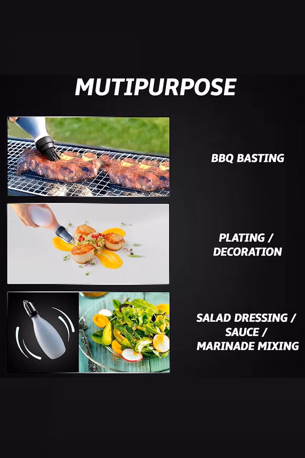 Gourmet Easy Black Silicone Pastry and Basting Brush – 2