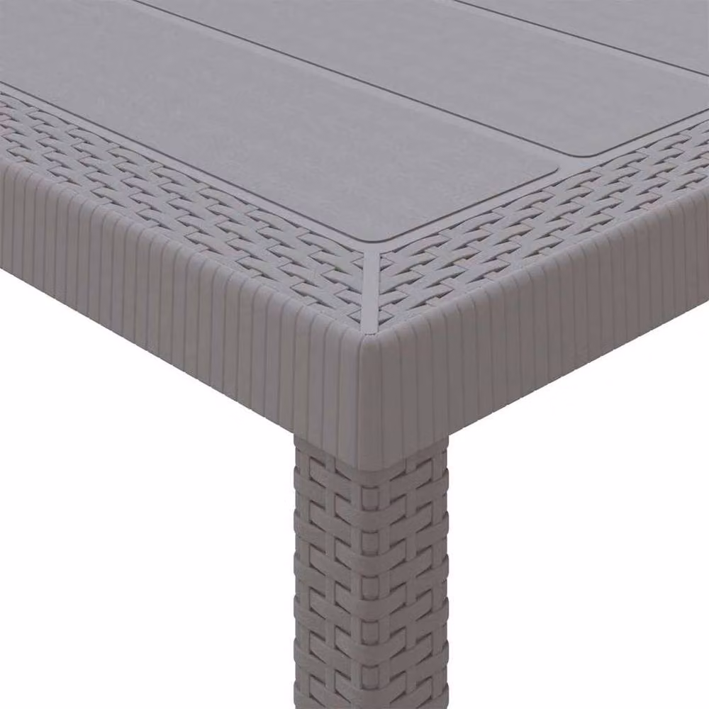 Berkfield Home Garden Table in Grey Poly Rattan, W/D/H: 150 x 100 x 73 cm – 4