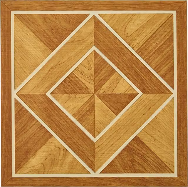 Darphe Self Adhesive PVC Floor Tile Set in Multicolour and Brown, 2.79m2