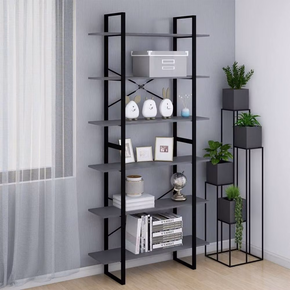 Berkfield Home High Cabinet in Grey Solid Pine Wood, W/D/H: 100 x 30 x 210 cm – 2