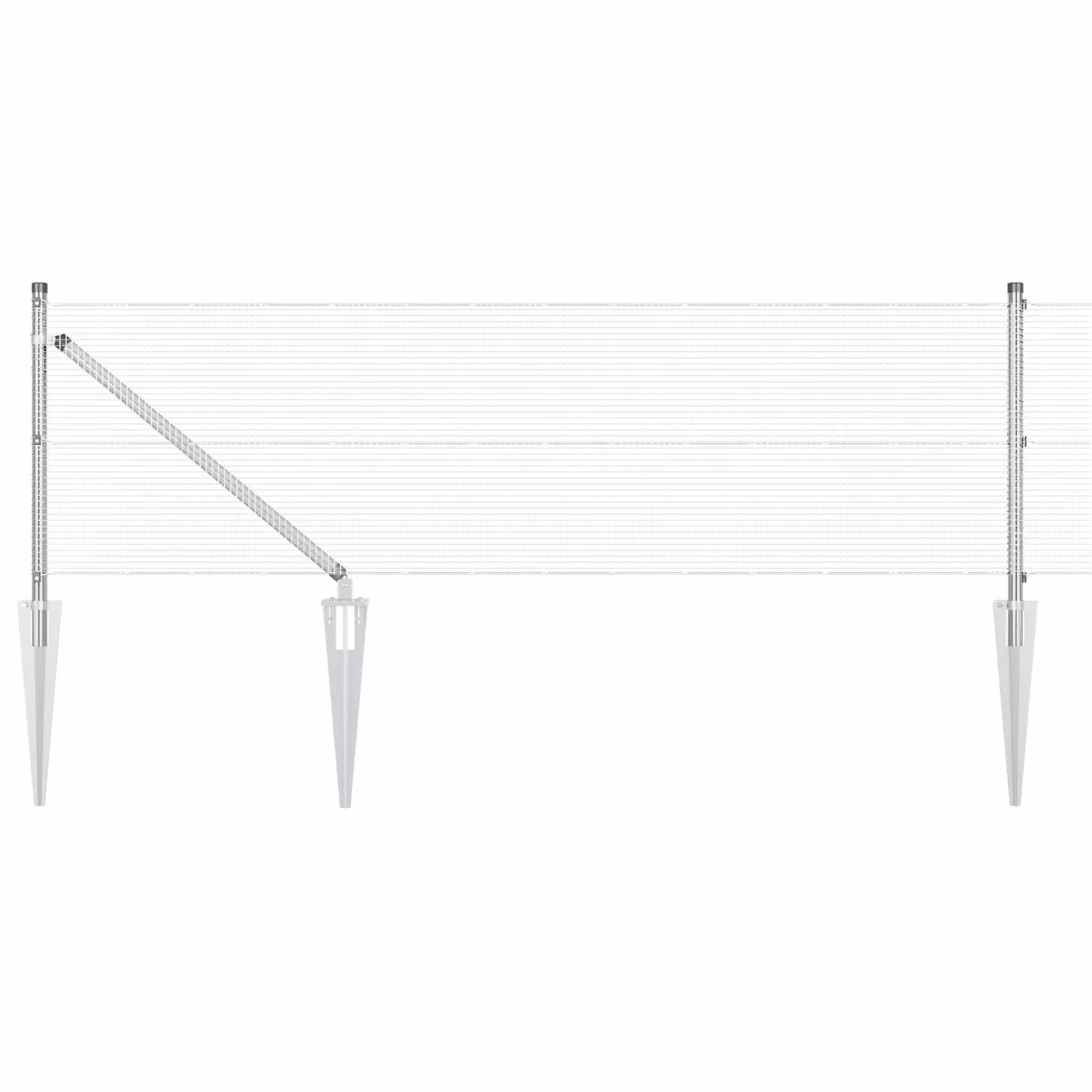 Berkfield Home Welded Wire Fence with 7 Spike Posts, Galvanised Steel, Silver, W: 0.6 m, L: 10 m – 2