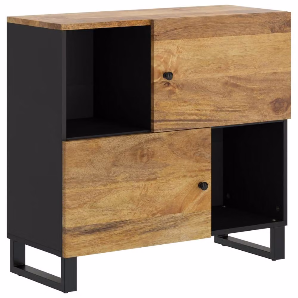Berkfield Home Solid Mango Wood Sideboard with 2 Doors in Brown, W/D/H: 80 x 33 x 75 cm – 2