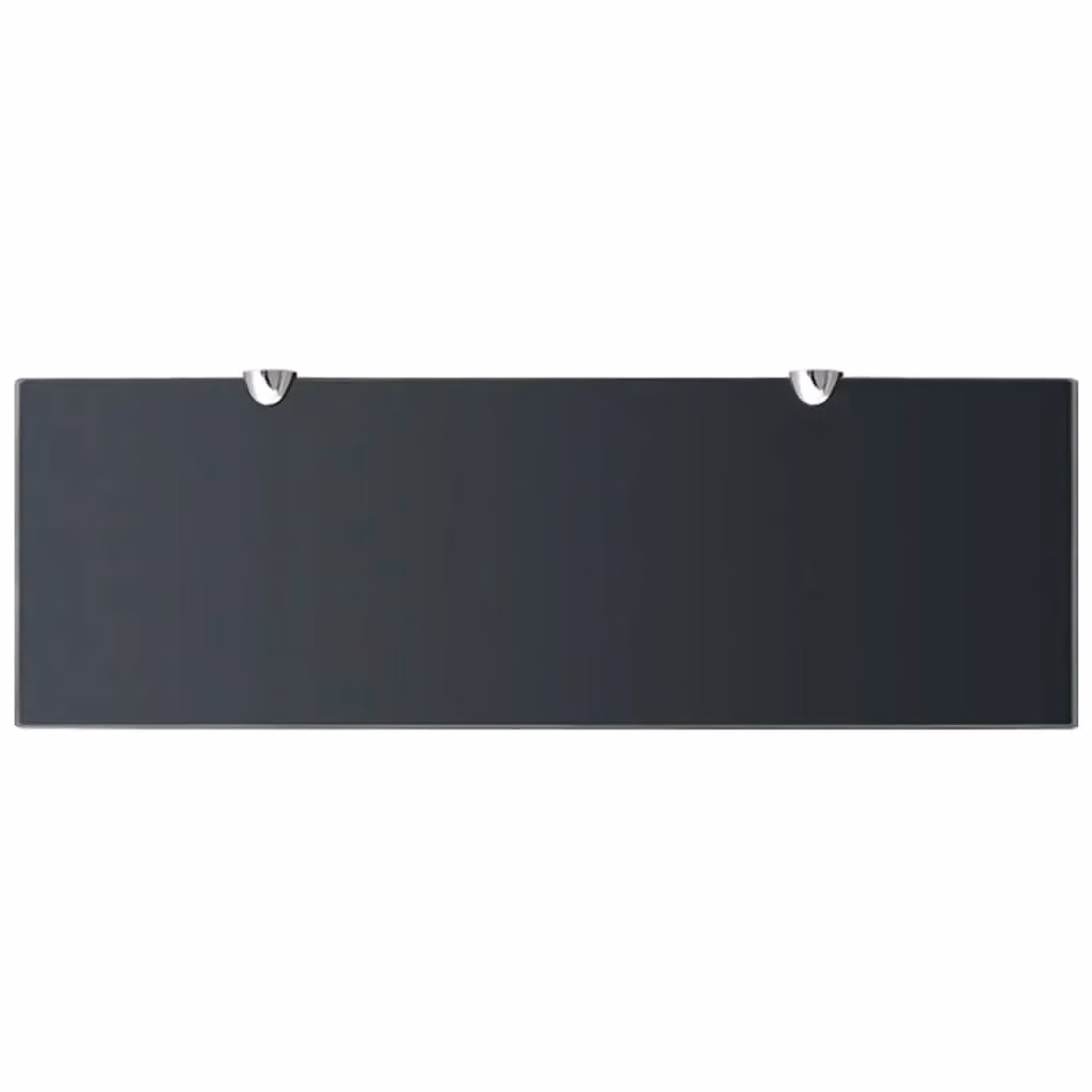 Berkfield Home Black Glass Floating Shelf W: 60 cm, D: 20 cm – 2