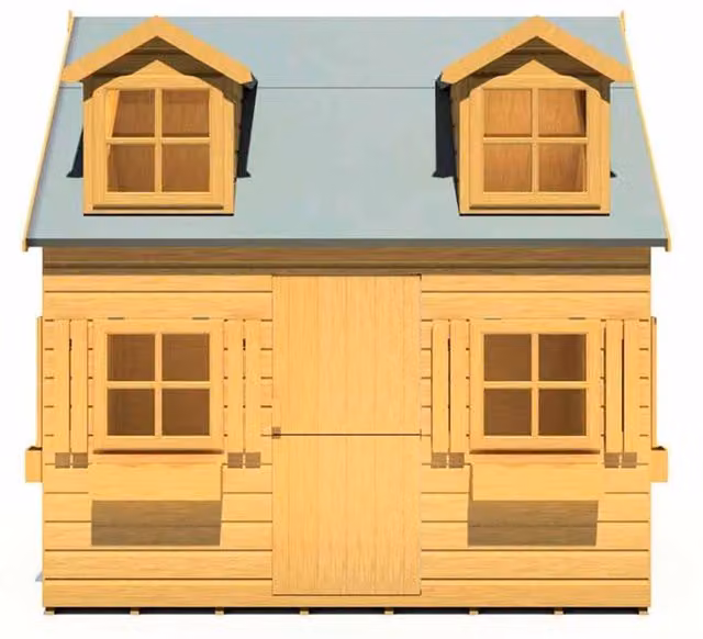Shires Brown Wooden Childrens Country House Playhouse, W: 198.6 cm, D: 250.4 cm, H: 249.6 cm – 1