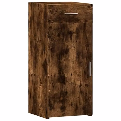 vidaXL Modern Sideboard in Smoked Oak, Brown Engineered Wood, W/D/H: 40.0 x 42.5 x 93.0 cm – 1