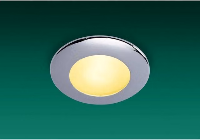 Netlighting Sonar Round Recessed Bathroom Ceiling Downlight in Chrome Silver IP64