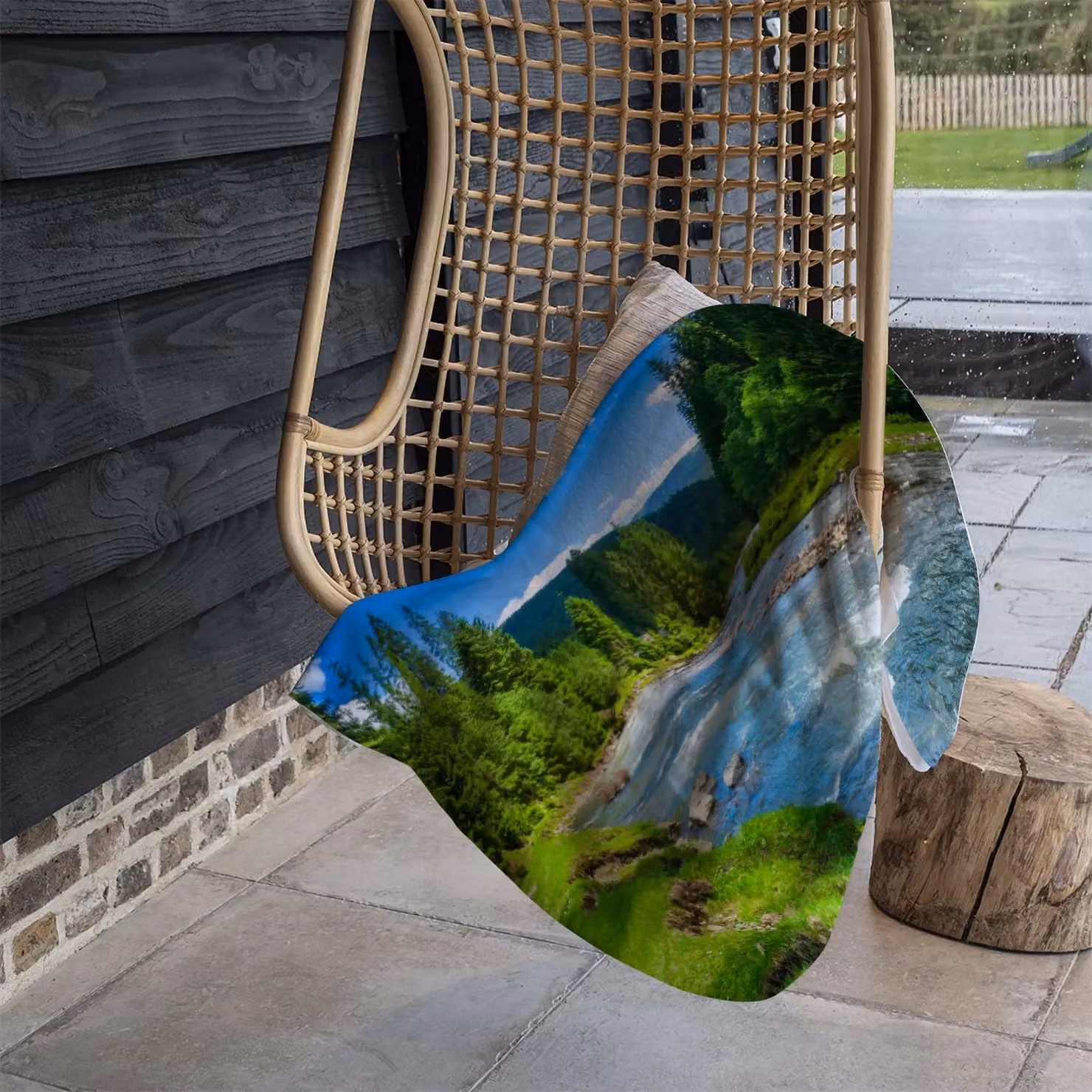 Benjamin Tate Design Beautiful Scenery Fleece Blanket in Blue, Beige and Multicolour, W/D/H: 120 x 150 cm – 2
