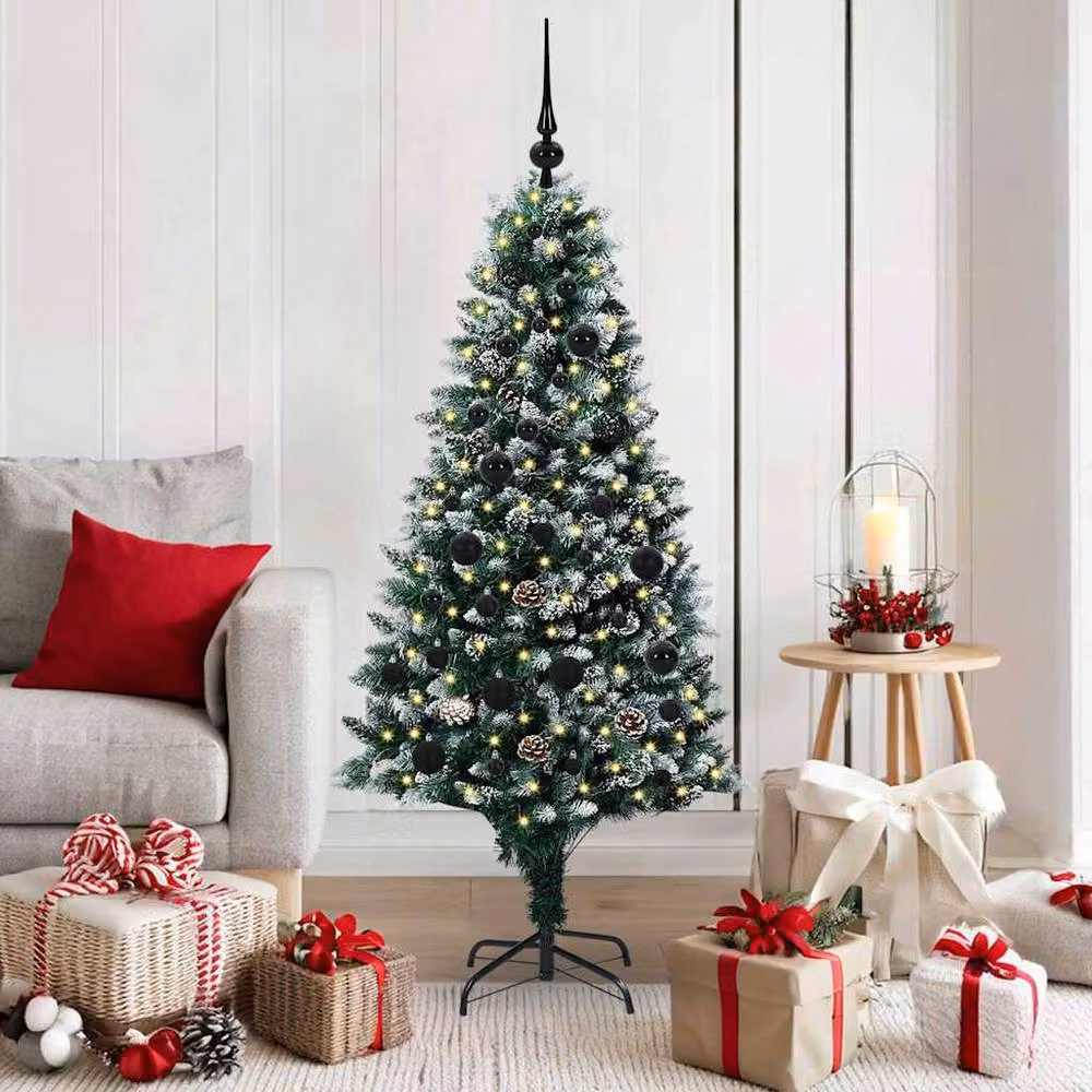 Berkfield Home Beautiful Artificial Christmas Tree with 150 Warm White LEDs and Stand in Green – 2