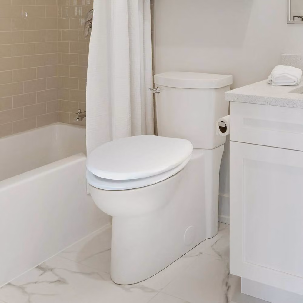 BARGAINS-GALORE Heavy Duty Oval Wooden Toilet Seat in White – 2
