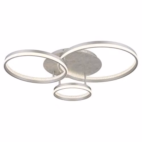 Netlighting Mary Modern LED Ceiling Light in Silver with Remote Control and Timer, W/D/H: 85.5 x 68.5 x 16.7 cm – 1