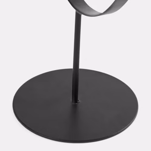 OHS Round Stainless Steel Vanity Mirror in Black and Silver with Tabletop Stand – 5