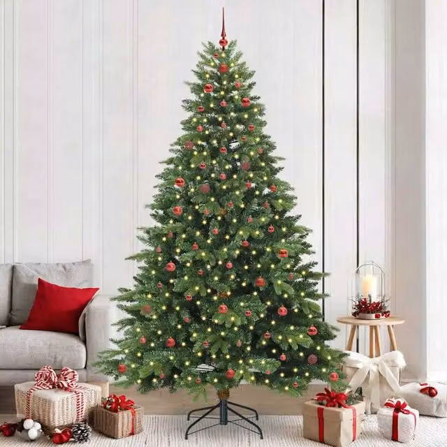 Berkfield Home Artificial Green Christmas Tree with 300 LEDs, Height: 240 cm – 1