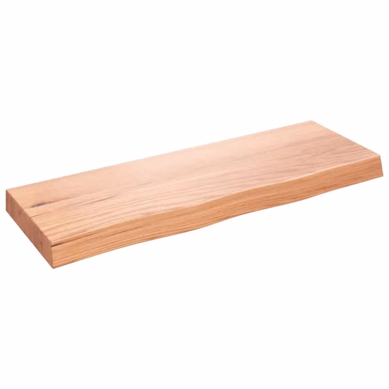Berkfield Home Bathroom Countertop Solid Wood Shelf, Brown, W: 80 cm, D: 30 cm, H: 2-6 cm
