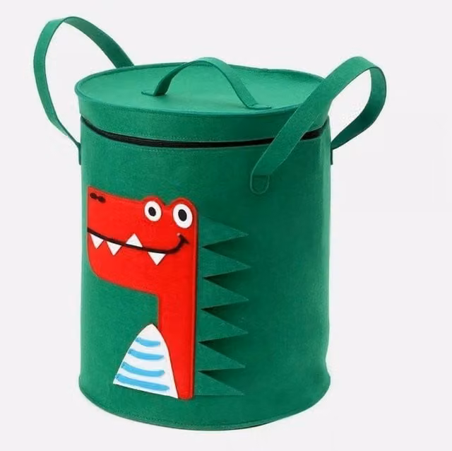 Kelvenix Dinosaur Large Soft Toy Storage Basket Organizer Bag in Green