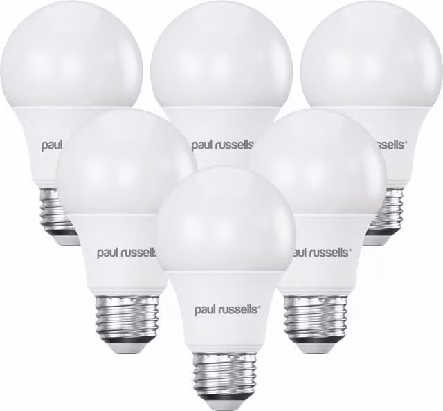 Paul Russells Dimmable LED E27 Globe Bulb, 8.5W (60W Equivalent), Cool White