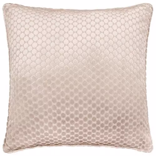 Paoletti Neptune Velvet Square Decorative Cushion in Champagne, W/D/H: 50 x 50 x 50 cm