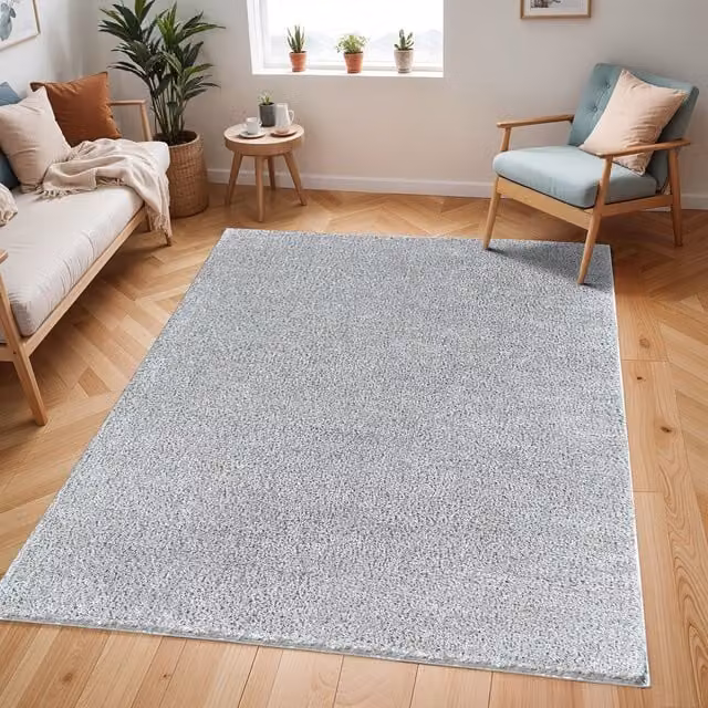 Livabliss Cloudy Shag Soft Plush Pile Living Room Rug in Grey, W: 200 cm, D: 275 cm – 1
