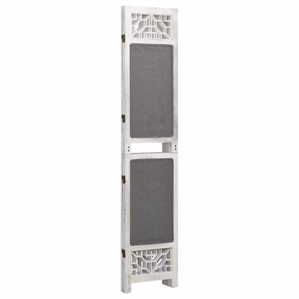 Berkfield Home 3-Panel Grey Fabric Room Divider W: 105 cm, H: 165 cm – 2
