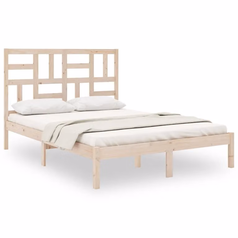 Berkfield Home Solid Wood Pine Bed Frame, Brown, W/D/H: 160 x 200 x 104 cm