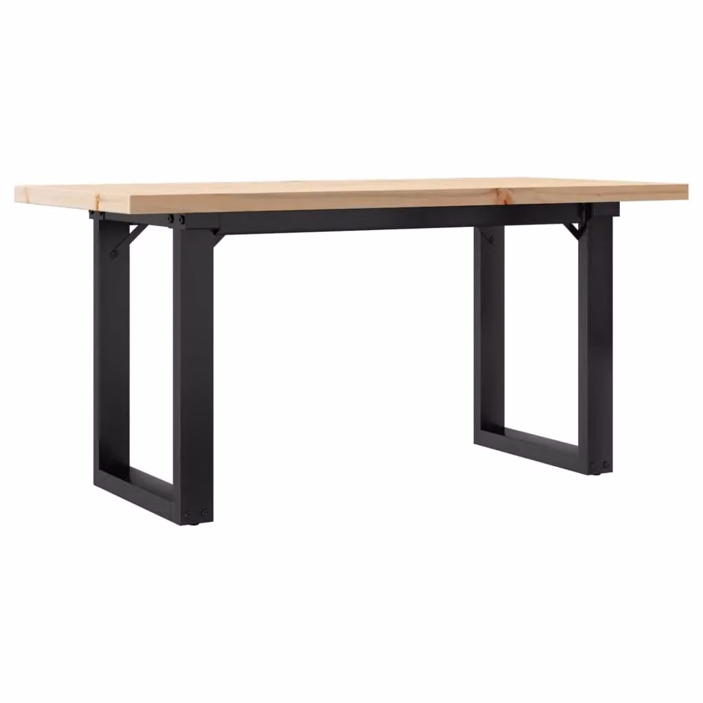 Berkfield Home O-Frame Coffee Table in Brown Solid Pine and Steel, W/D/H: 90 x 40 x 45.5 cm – 2