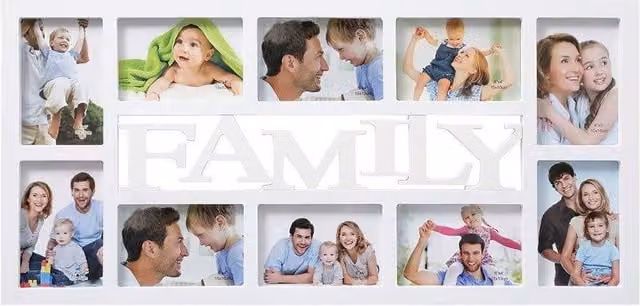 Arpan Multi Aperture Modern White Plastic Wall Photo Frame