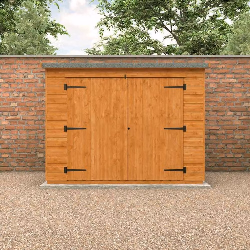 Buttercup Farm Pent Compact 12mm Solid Wood Shed in Burnt Orange – 3