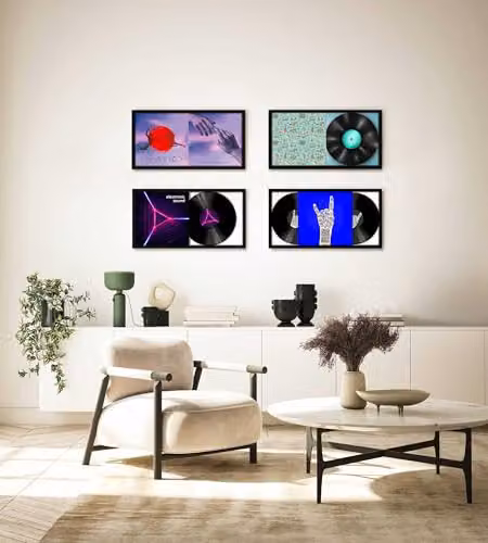 Nielsen Design Black Wood Double Vinyl Record Display Frame, W/D/H: 63.3 x 31.4 x 2.5 cm – 6