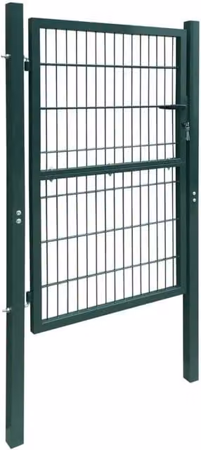 Berkfield Home Single 2D Steel Swing Fence Gate, Green, W: 106 cm, H: 230 cm – 1