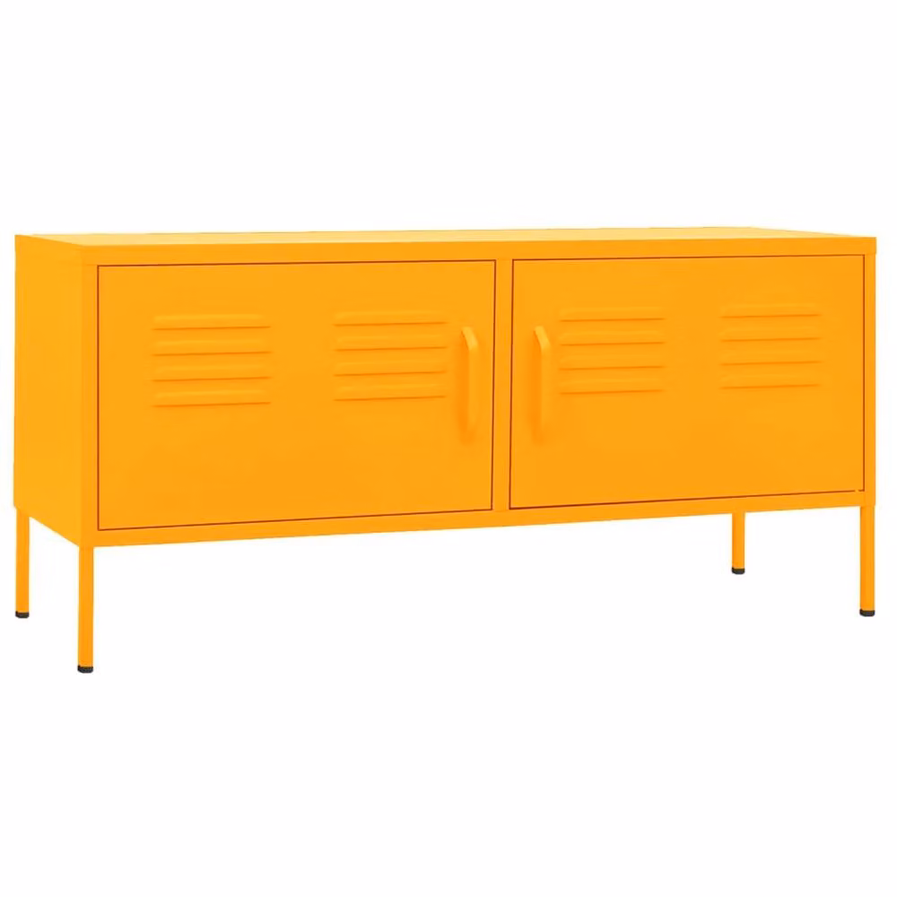 Berkfield Home Industrial TV Cabinet in Mustard Yellow, W/D/H: 105 x 35 x 50 cm – 2
