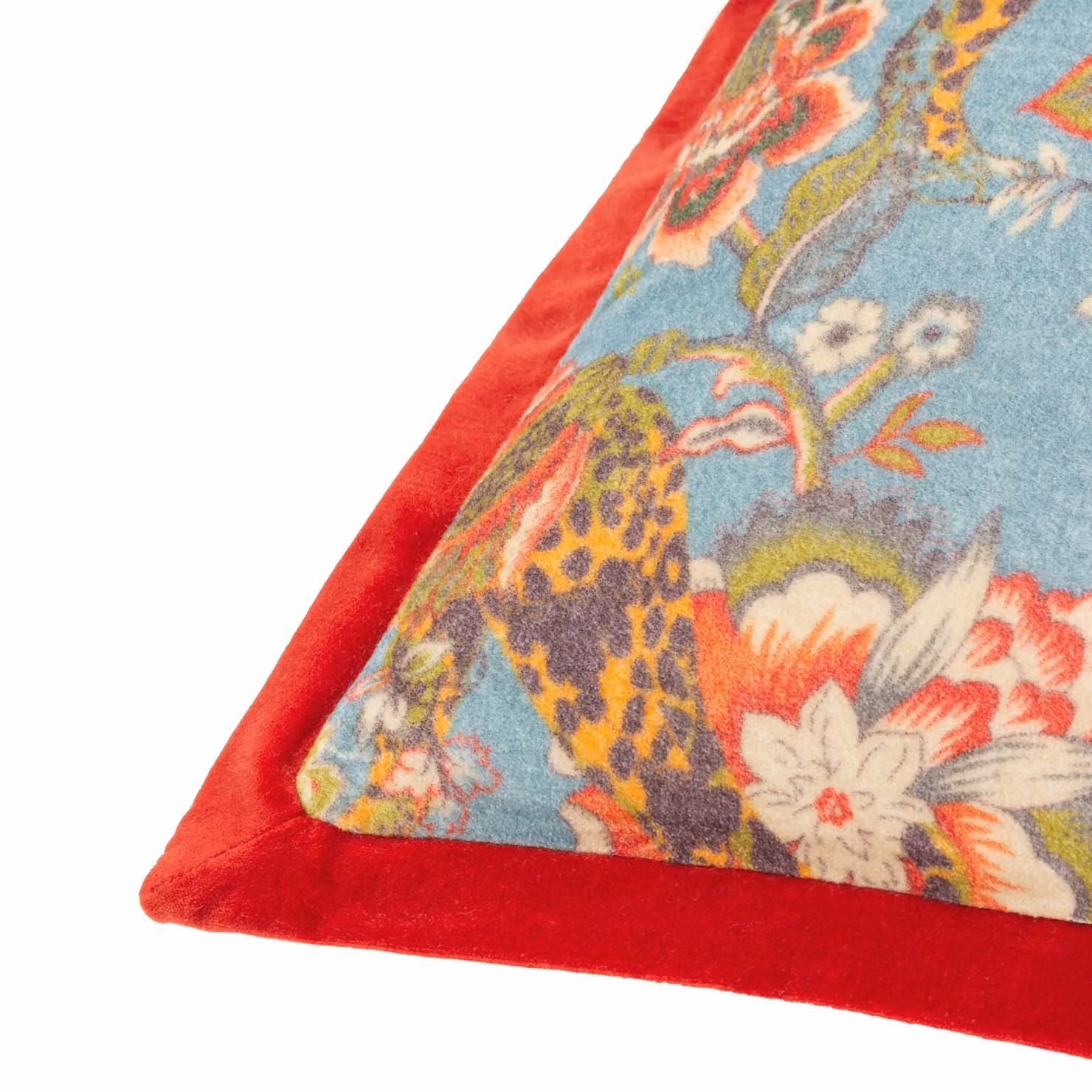 Wylder Tropics Jawai Multicolour Floral Velvet Square Cushion, W/D/H: 50 x 50 x 50 cm – 4
