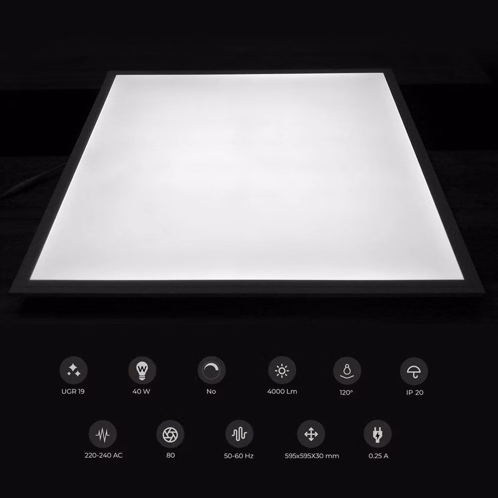 ENER-J Pack of 3 White LED Backlit Recessed Panels, W/D/H: 59.5 x 59.5 x 3 cm – 2