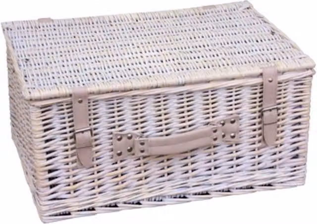 HOME Wicker Provence Red and White Empty Picnic Basket, 60 cm
