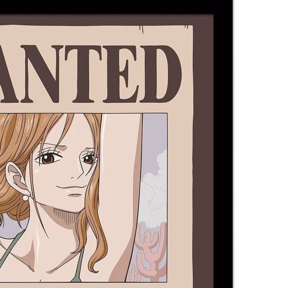 One Piece Wanted Nami Multicolour Framed Paper Poster in Dark Brown – 2