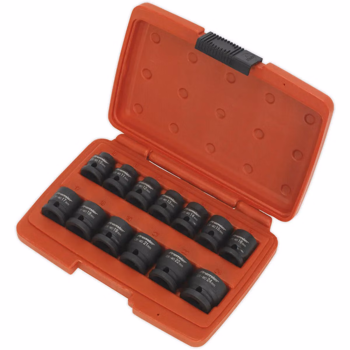 Loops 13 Piece Low Profile WallDrive Impact Socket Set, 1/2 inch Square Drive, Chrome Molybdenum Steel, Black and Multicolour – 3
