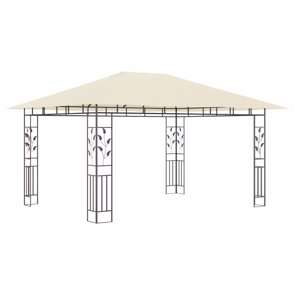 Berkfield Home Gazebo with Mosquito Net in Beige, W/D/H: 400 x 300 x 273 cm – 2