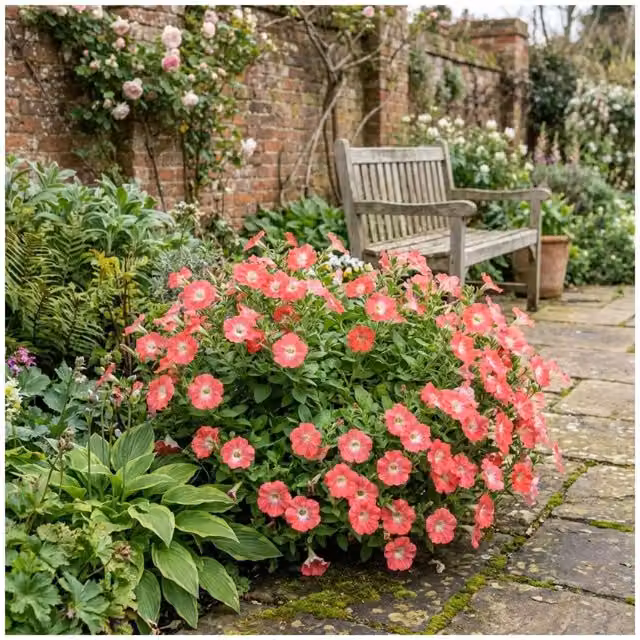 Plants By Post Petunia Tritunia Pink Morn Bedding Plants in Rose Pink and White