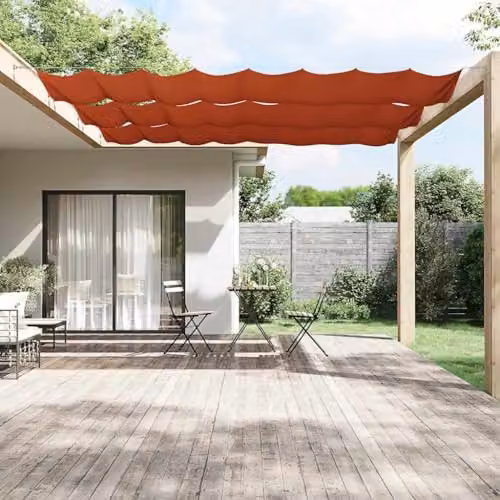 vidaXL Vertical Awning in Terracotta Oxford Polyester, W: 140 cm, D: 600 cm – 2
